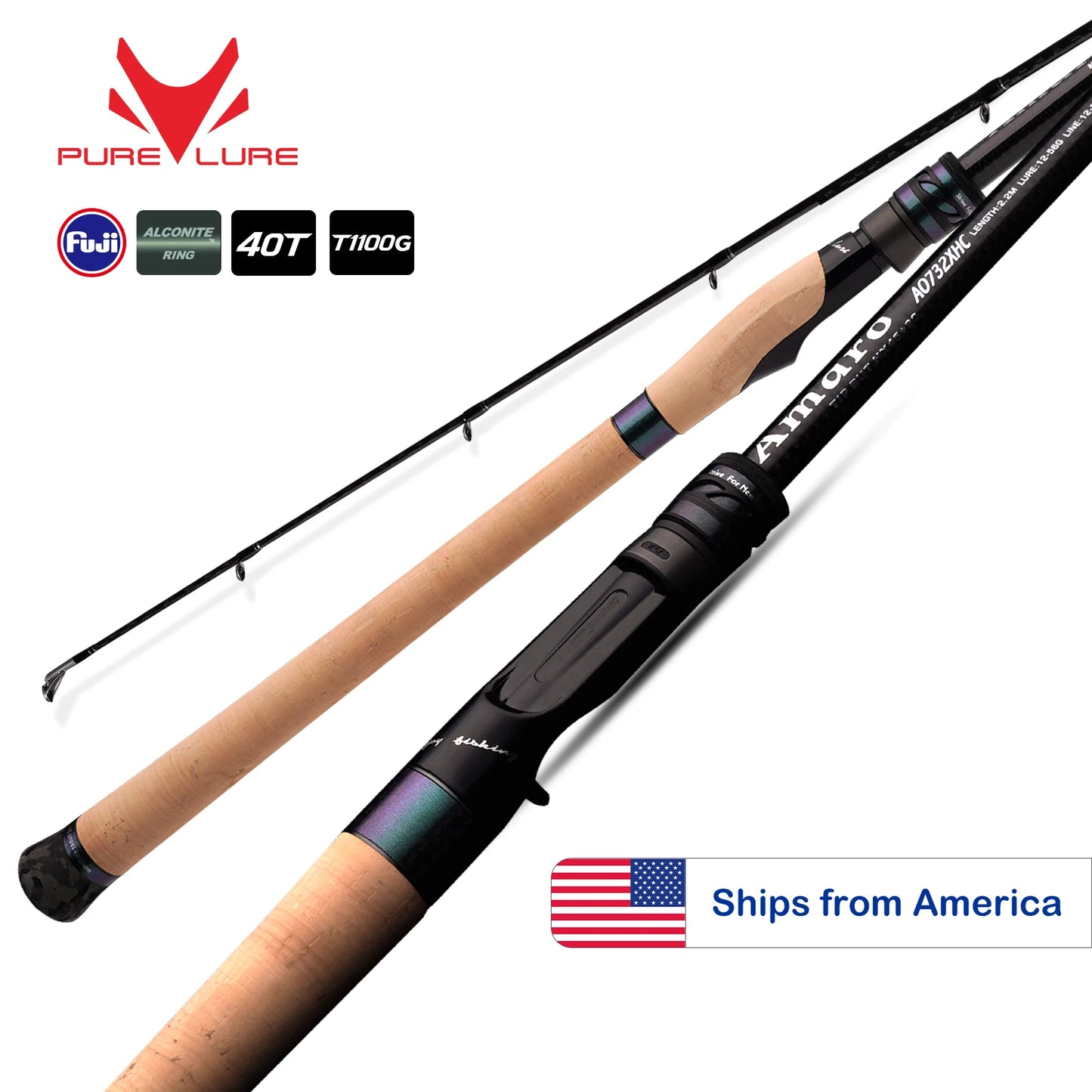 Purelure Amaro Pro Heavy Duty Travel Carbon Fiber Fishing Rod