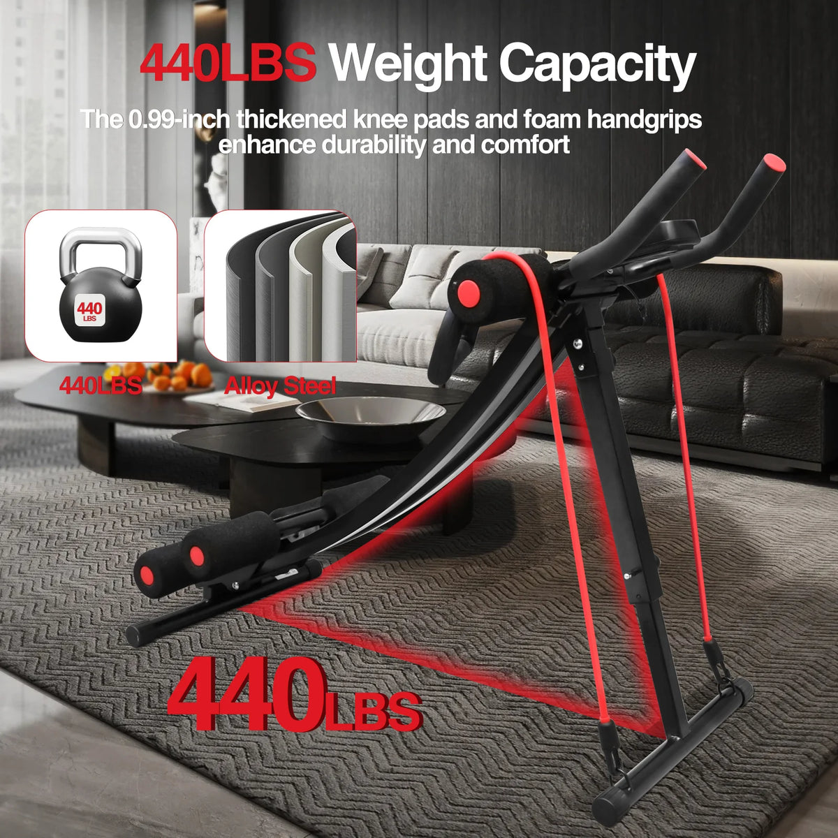 Foldable Ab Machine With Display Home Gym Fitness Trainer