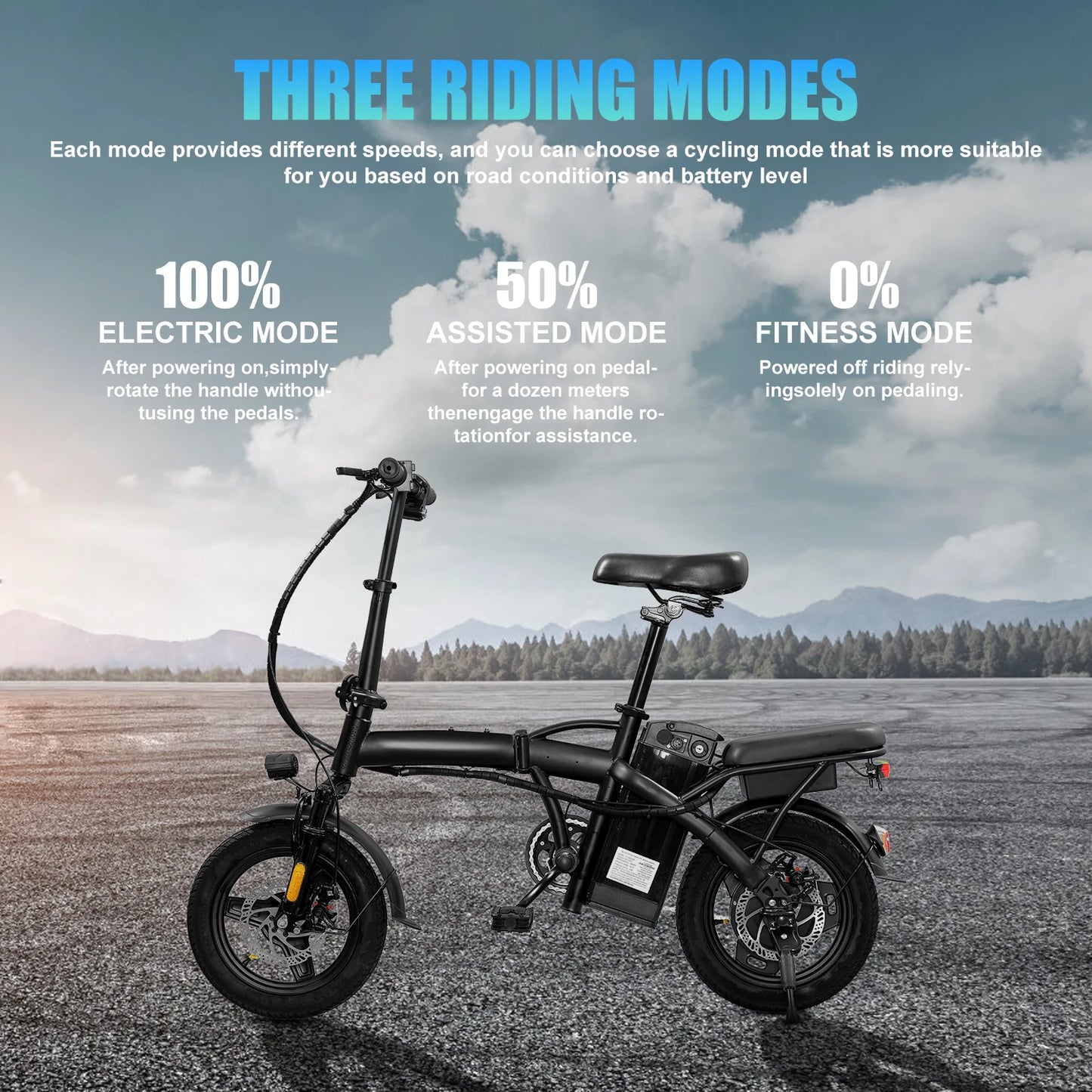 T5 Folding Electric Commuter Bike With 750W Peak Motor