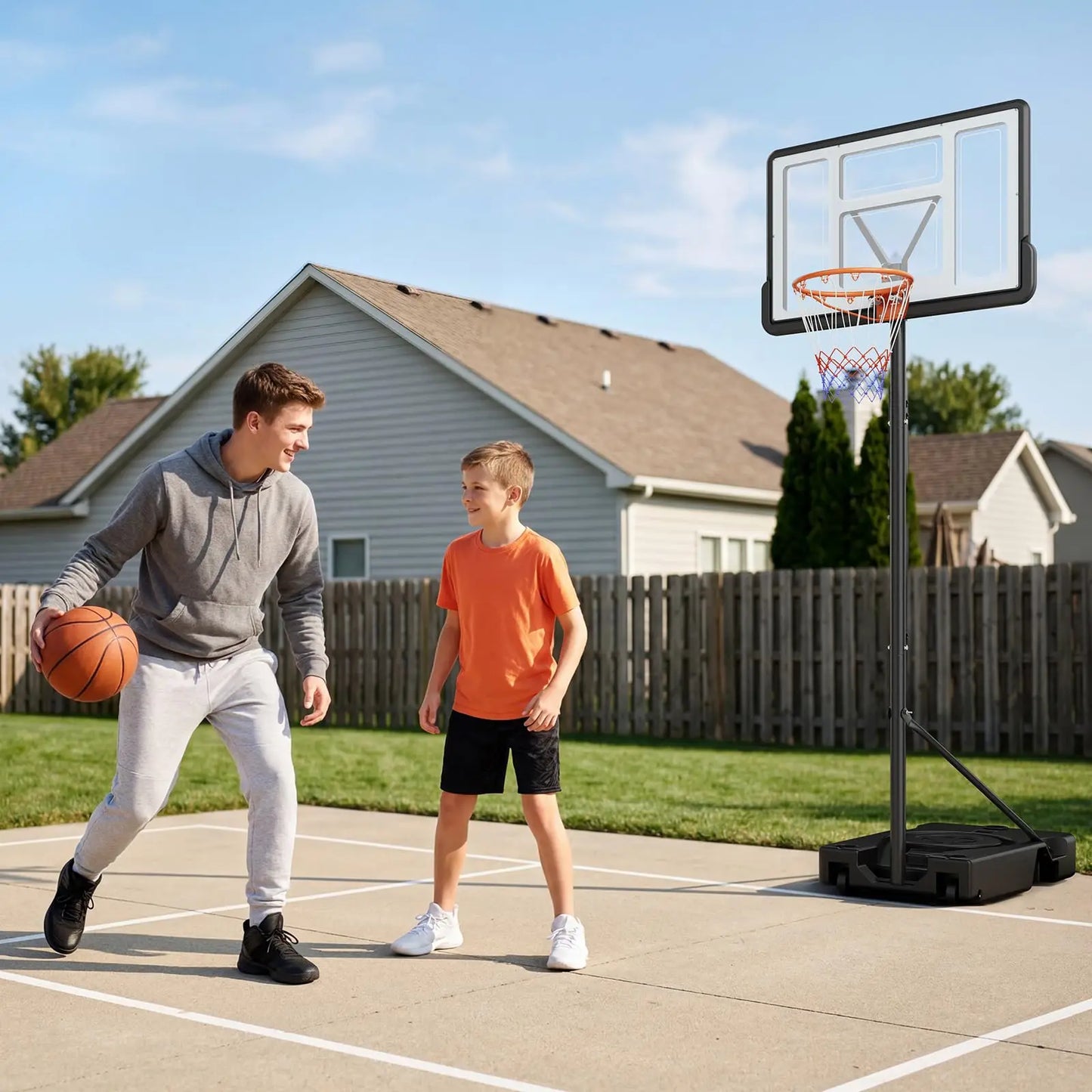 HiMiss Portable Basketball Hoop Adjustable Outdoor Family Game System