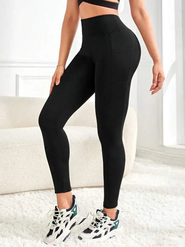 Womens High Waist Yoga Leggings With Pockets Slim Fit Comfort