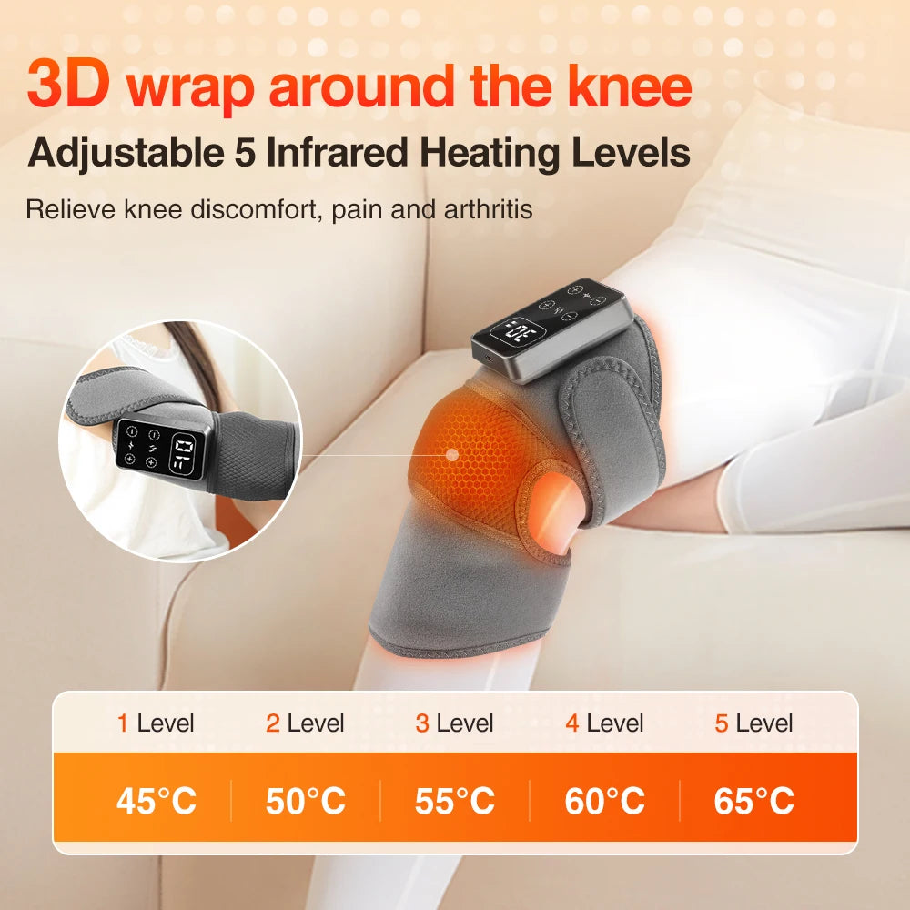 Hailicare Heated Knee Massager With Vibration And Cordless Heat Therapy