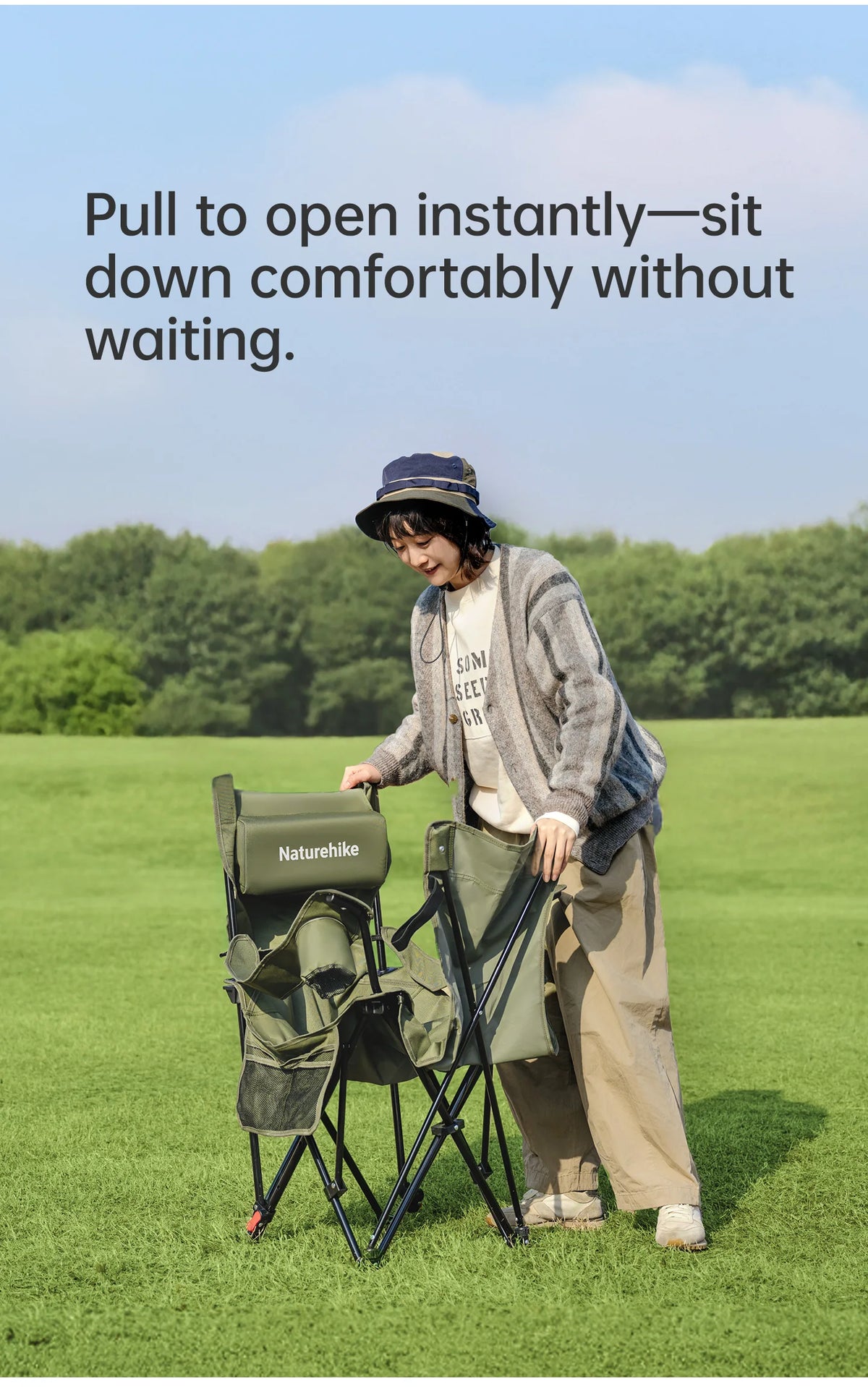 Naturehike Adjustable Folding Reclining Camping Chair With Footrest