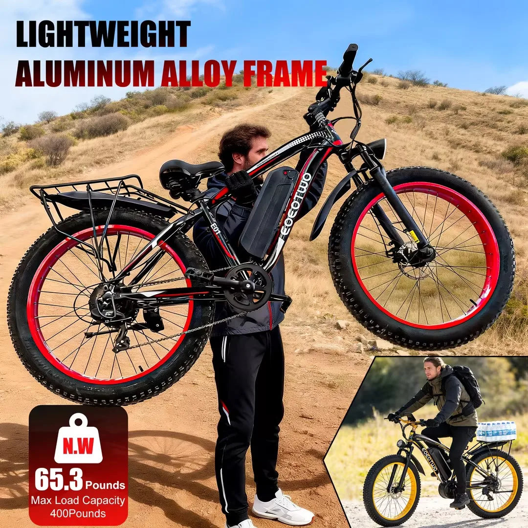 EOEOTWO E01 1000W Fat Tire Electric Bike Adults Extended Range