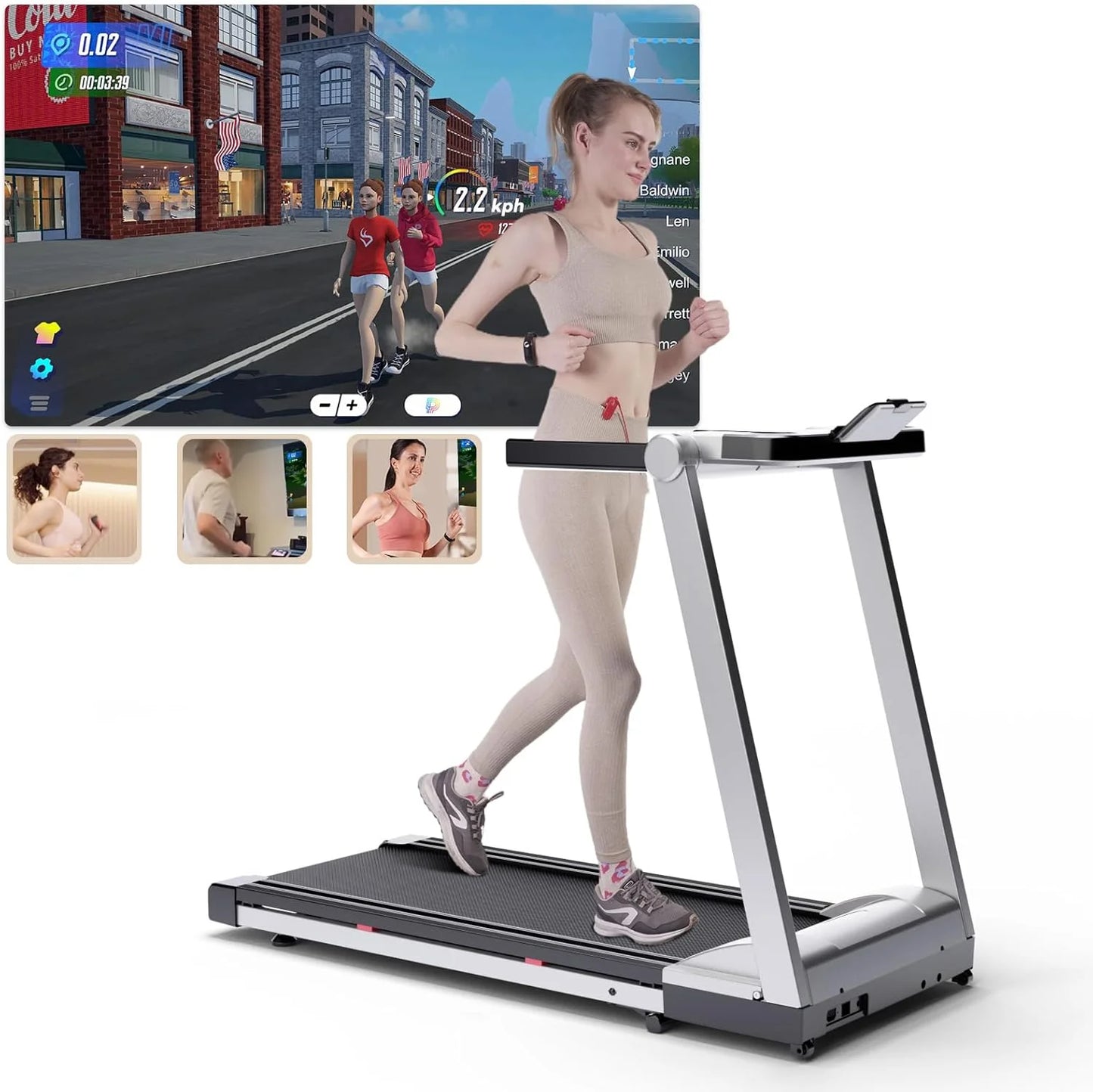 Superun 3.5HP Foldable Treadmill With 6 Percent Incline App Control