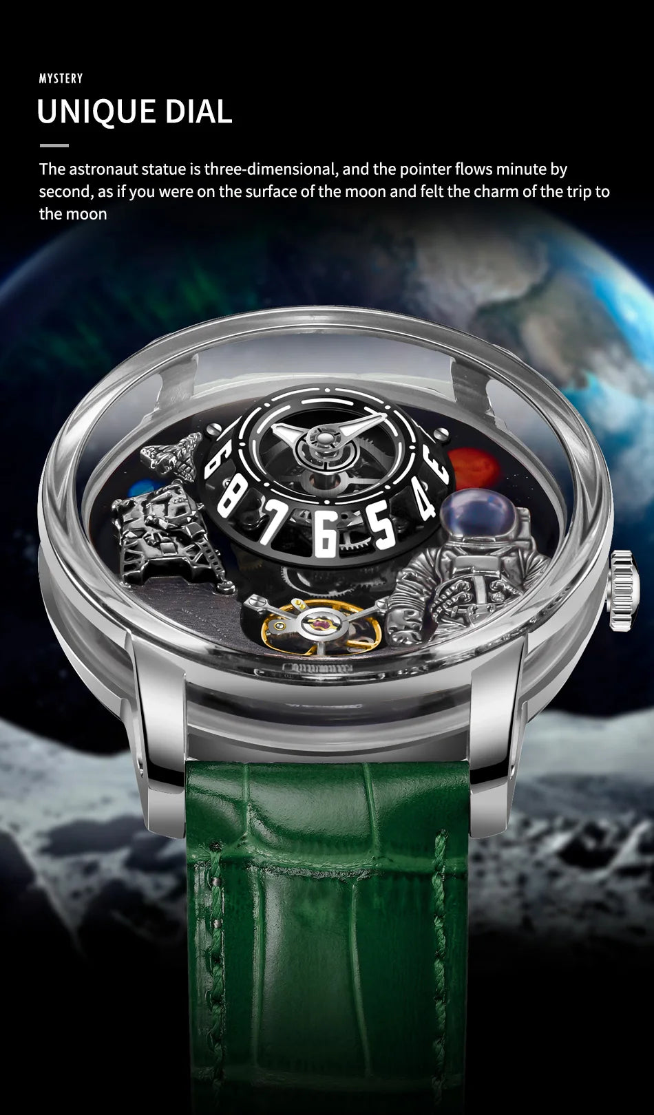 PINDU Design Men Wristwatches Top Brand Luxury Robot Astronaut Space Series Watch Men Sapphire Luminous Waterproof Watches