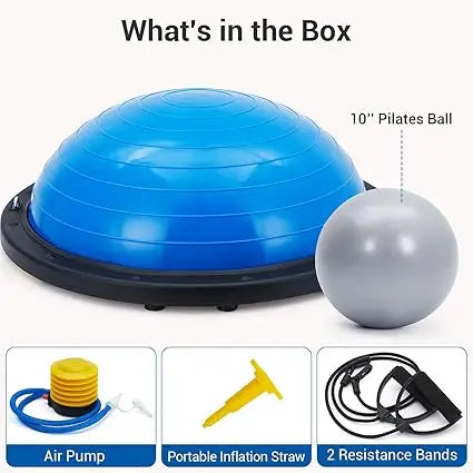 Balance Ball Trainer Set With Non Slip Base Includes Bands And Pump