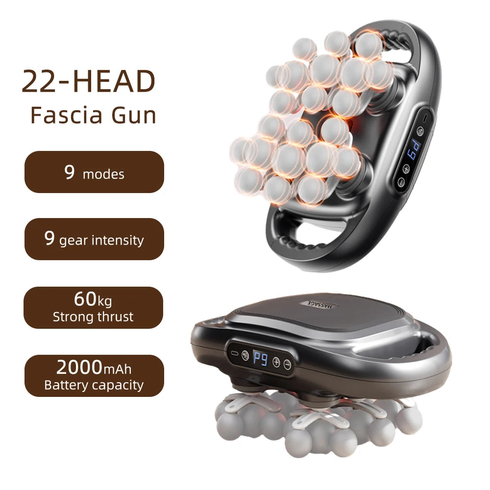 Foreverlily 16 Head Fascia Gun Full Body Massager With 9 Modes