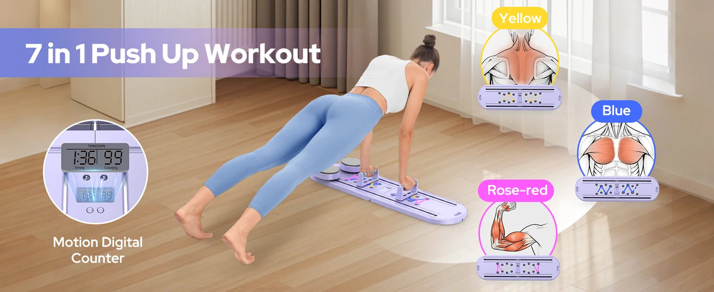 Foldable Pilates Reformer Set 7-in-1 Multi-Purpose Equipment