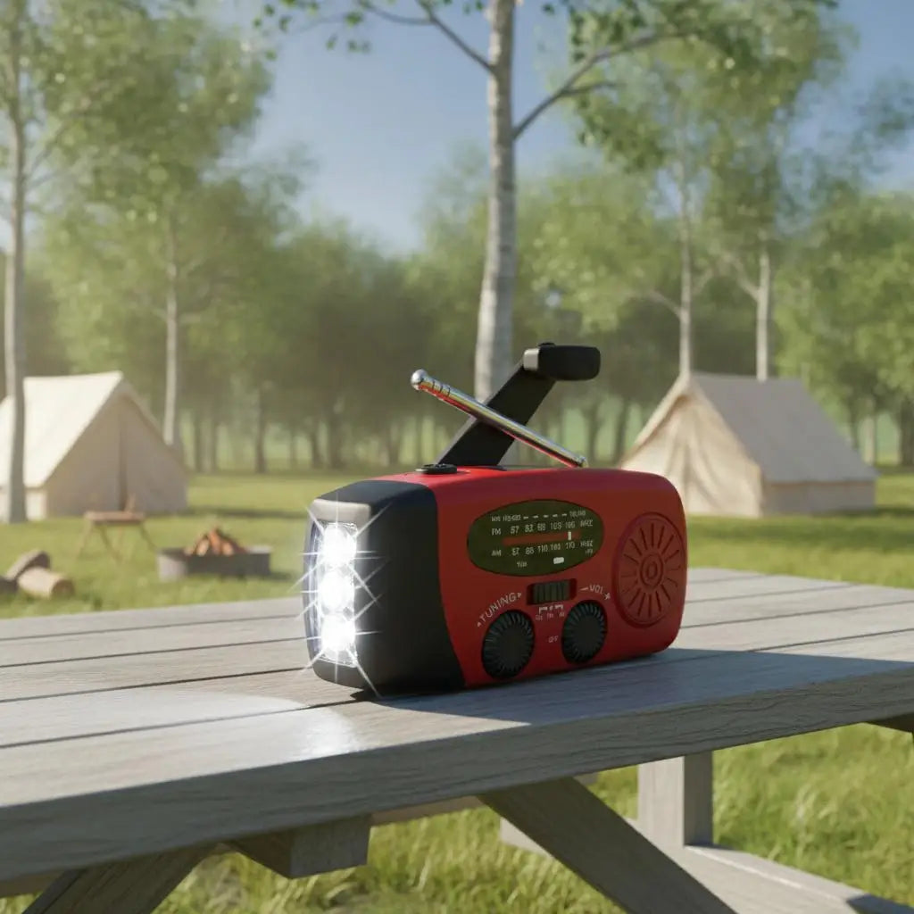 Portable Solar Hand Crank Emergency Radio With Power Bank