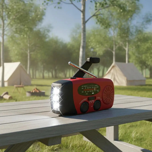 Hand Crank Emergency Radio With Solar Charging Led Flashlight