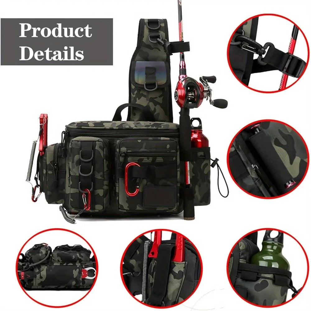 Multipurpose Nylon Fishing Tackle Backpack Waist Bag