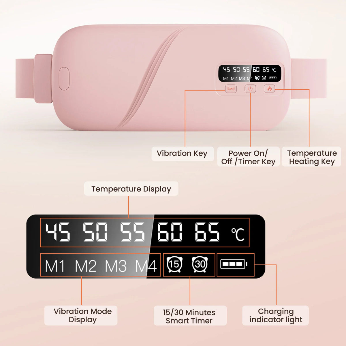 PASTSKY Electric Heating Vibration Waist Massage Belt for Period Relief