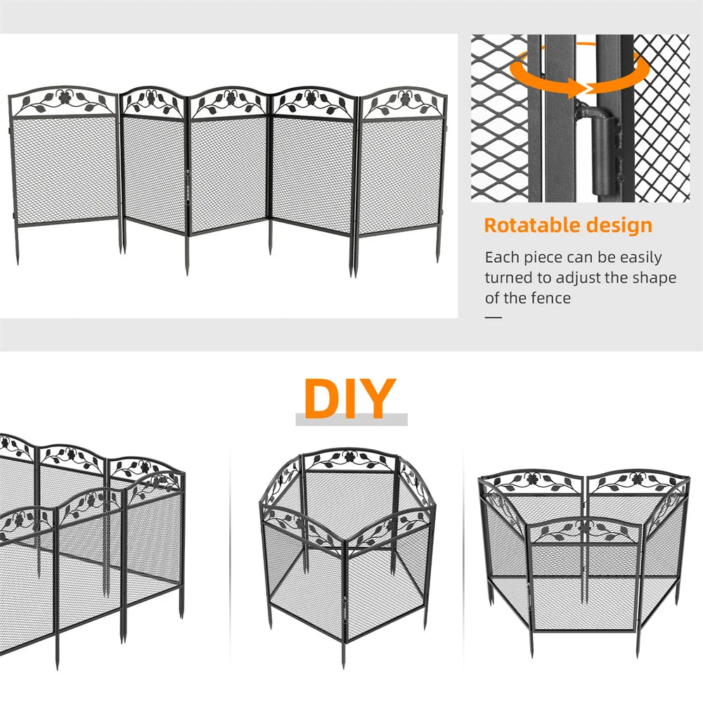 BORWART Tall Wrought Iron Dog Fence Panels For Pet Containment