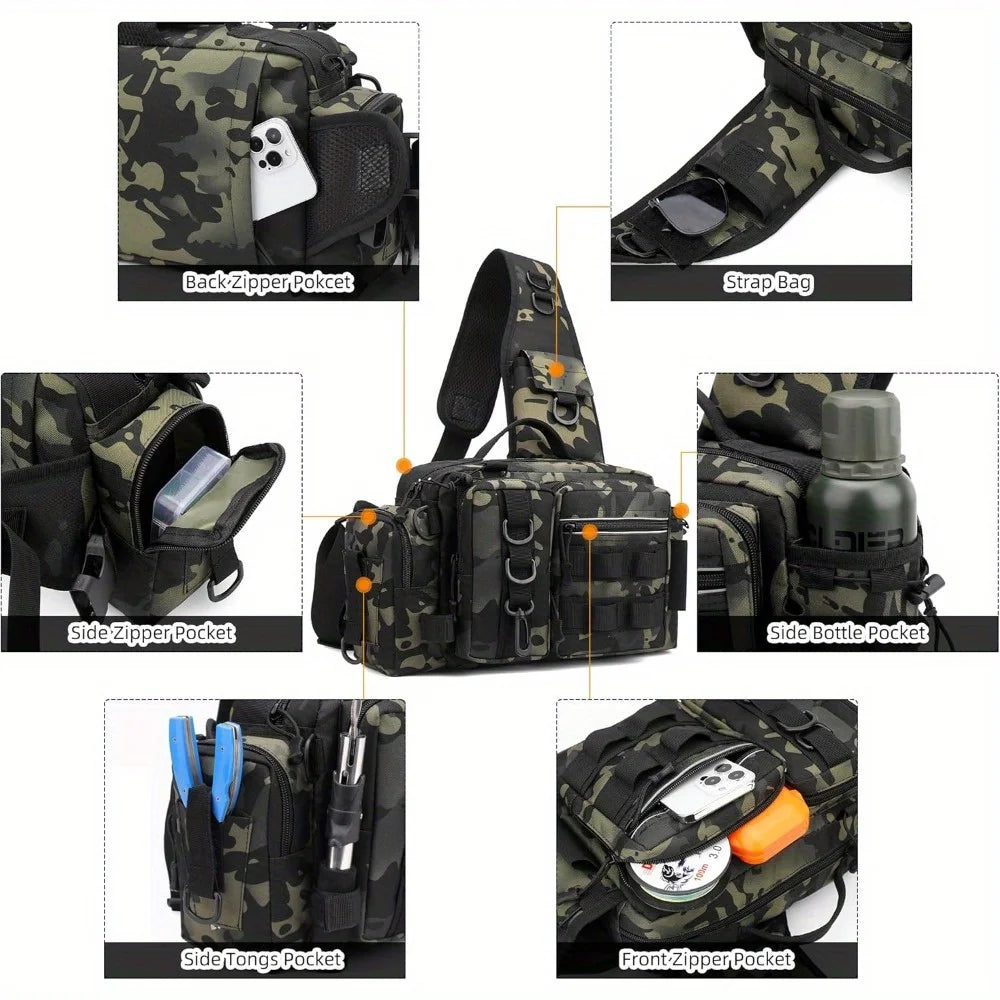 Multipurpose Nylon Fishing Tackle Backpack Waist Bag