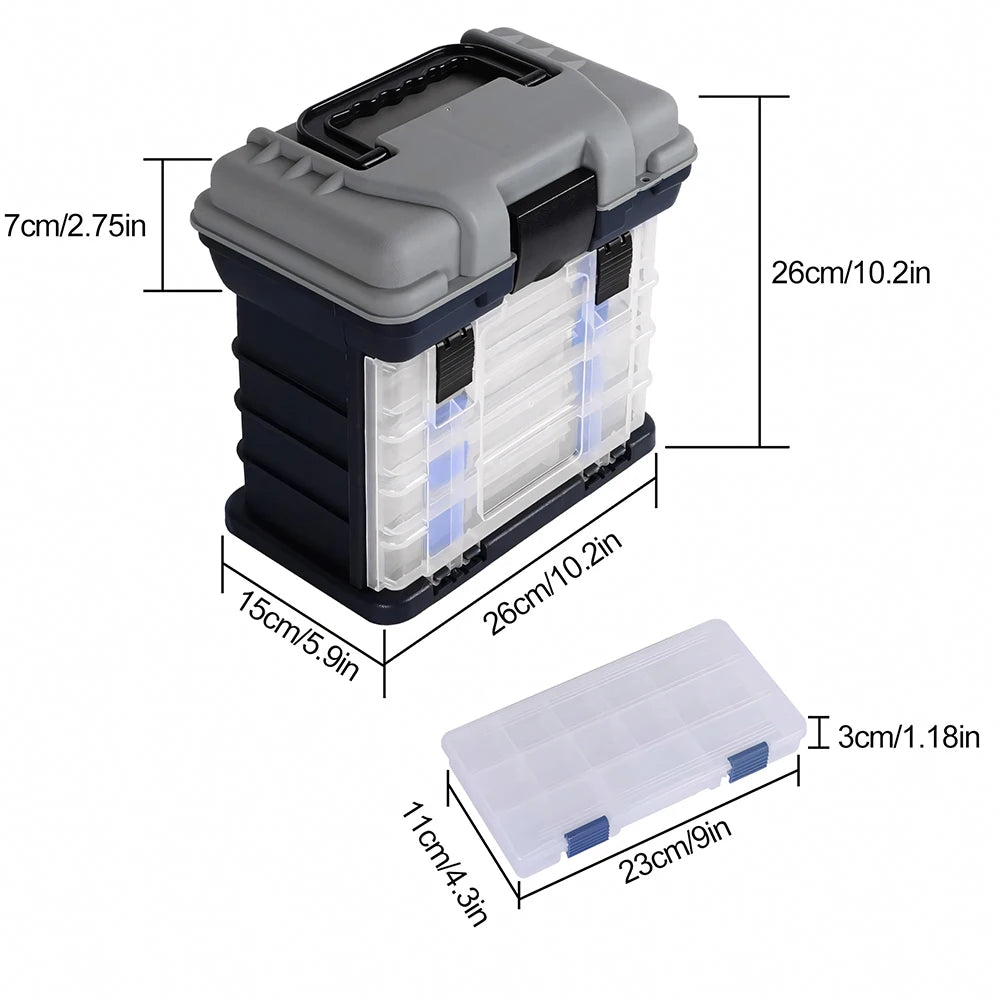 Portable Fishing Tackle Box Kit With Pliers And Lures Storage