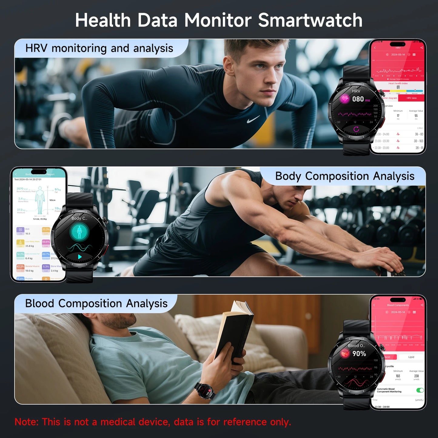 Marsyu ECG PPG Health Smartwatch With Sapphire Display