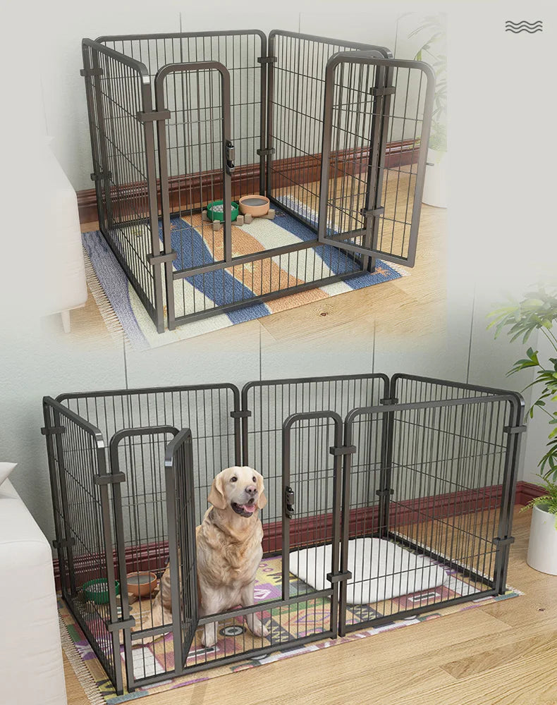 Foldable Stainless Steel Dog Playpen Exercise Fence For Pets