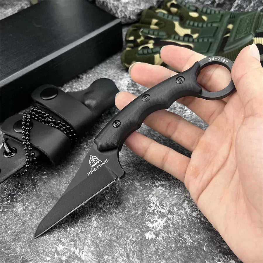 DIY Supplies Outdoor Knife With G10 Handle 8Cr13Mov Blade Camping
