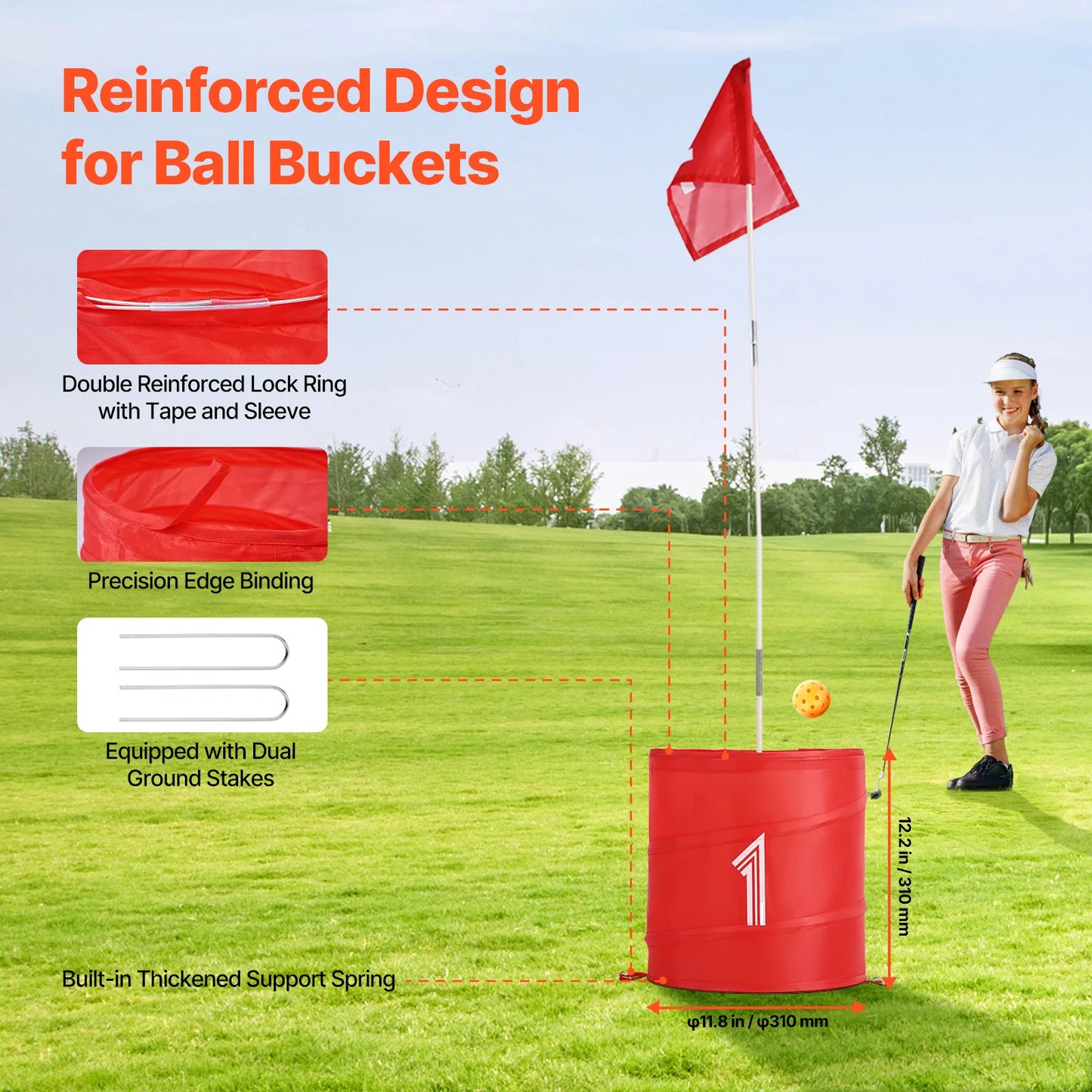 SucceBuy Backyard Bucket Golf Game Set For Family Outdoor Fun