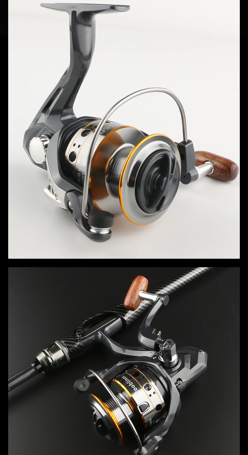 Rooblinos Spinning Fishing Reel With Smooth Drag And Five Bearings
