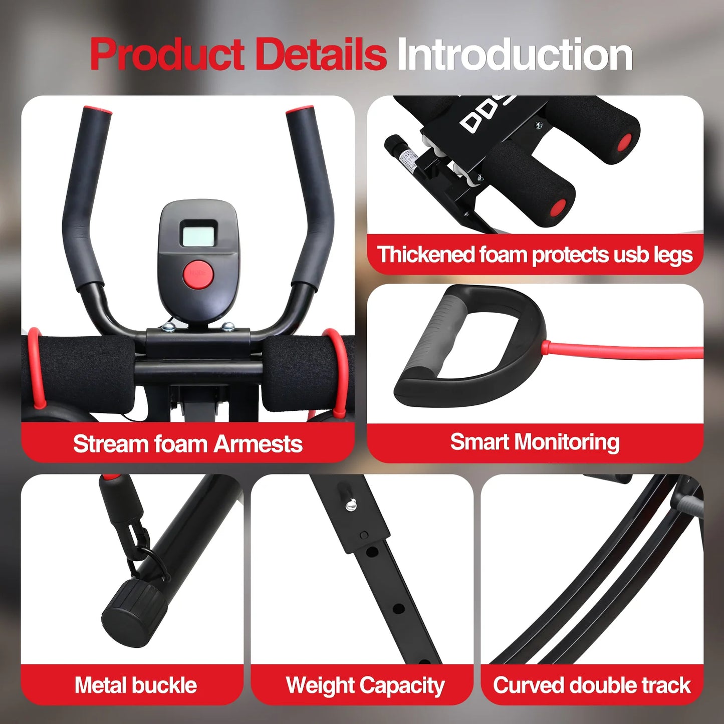 Foldable Ab Machine With Display Home Gym Fitness Trainer