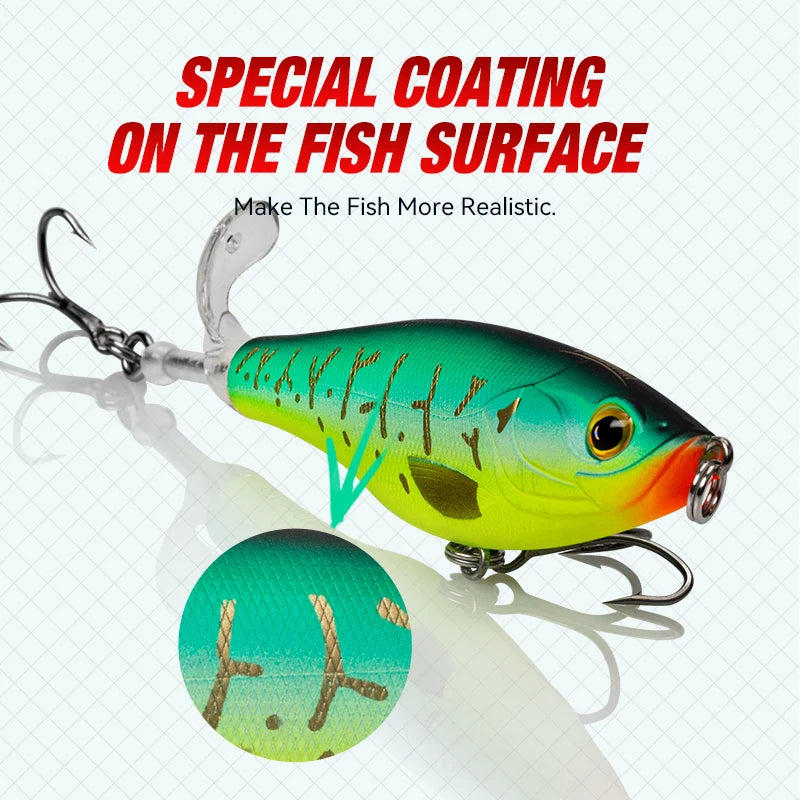 Kingdom Topwater Artificial Popper Lures For Bass And Pike