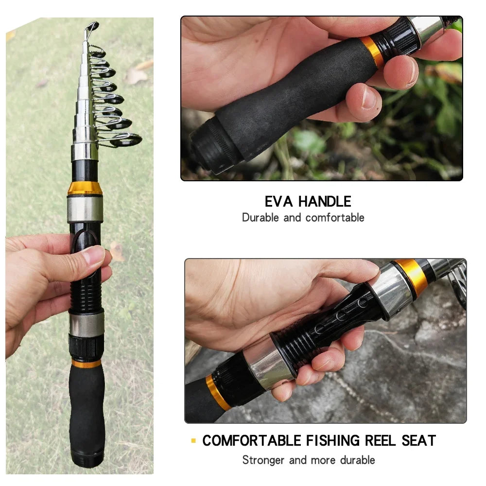 Portable Telescopic Spinning Fishing Rod For Carp And Beach