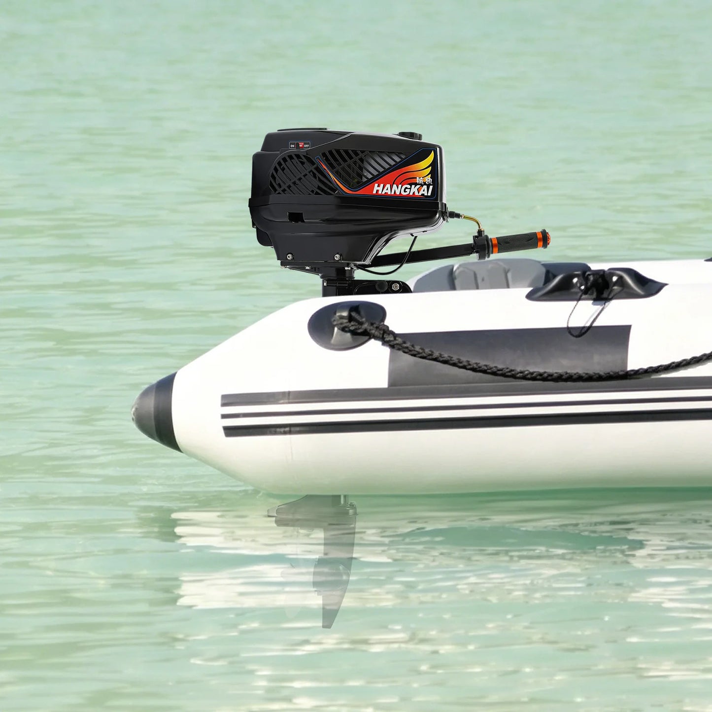 Bymaocar 3.6HP Gas Outboard Motor 2 Stroke Short Shaft For Dinghy Boats