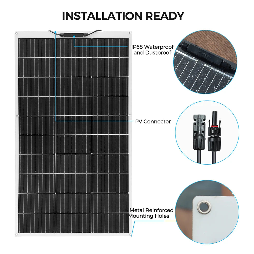 Xinpuguang Flexible Solar Panel Kit For RV Boat Battery Charging