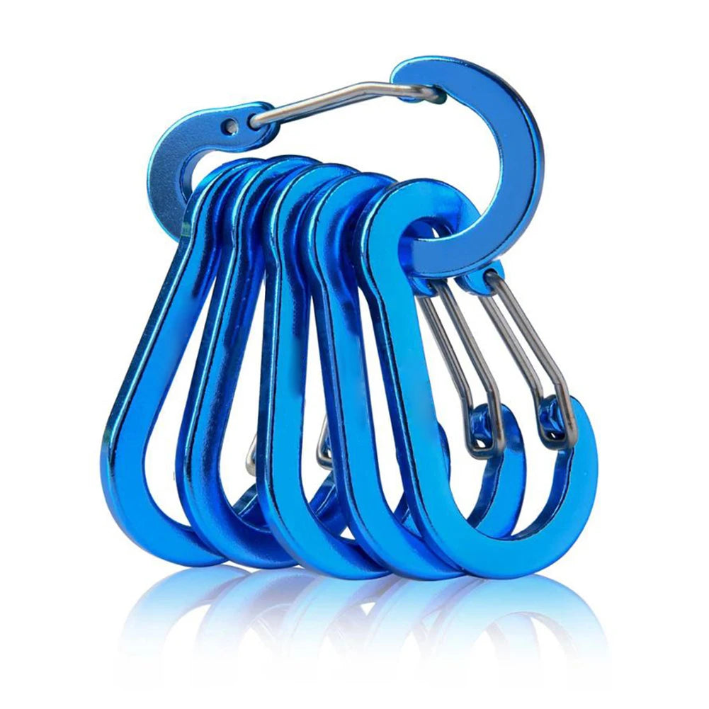 West Biking 6Pcs D Shape Carabiner Set for Outdoor Use