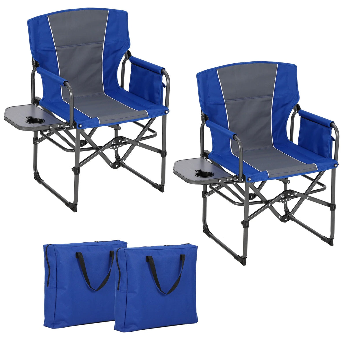 HiMISS Heavy Duty Folding Directors Chair With Side Table