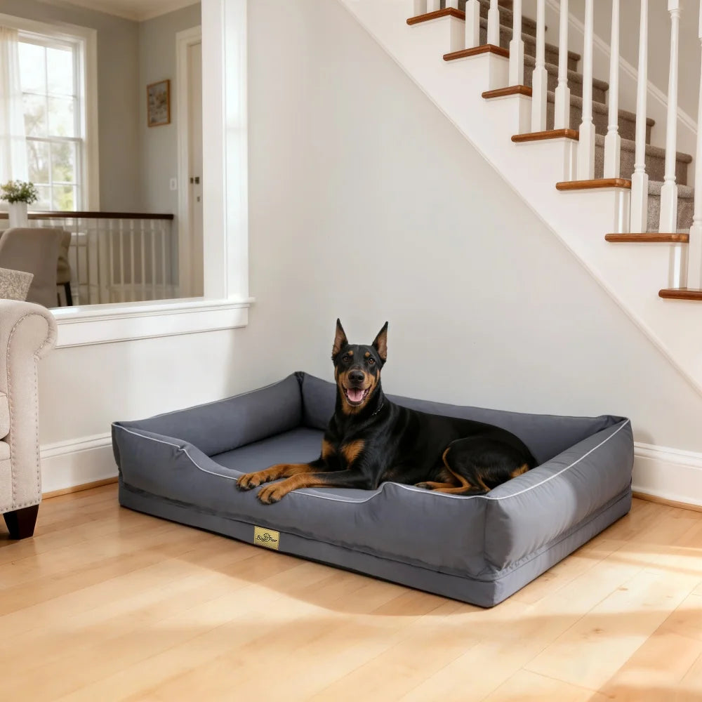 BORWART Orthopedic Dog Sofa Bed With Bolster And Waterproof Liner