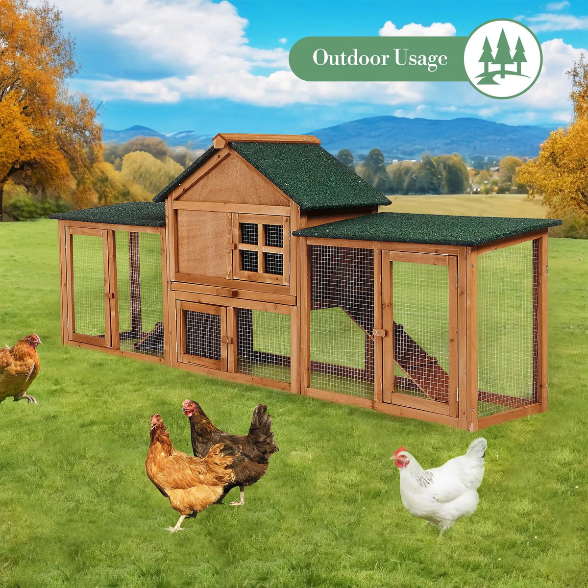 DishyKooker Rabbit Hutch With Double Runs And Pull Out Tray
