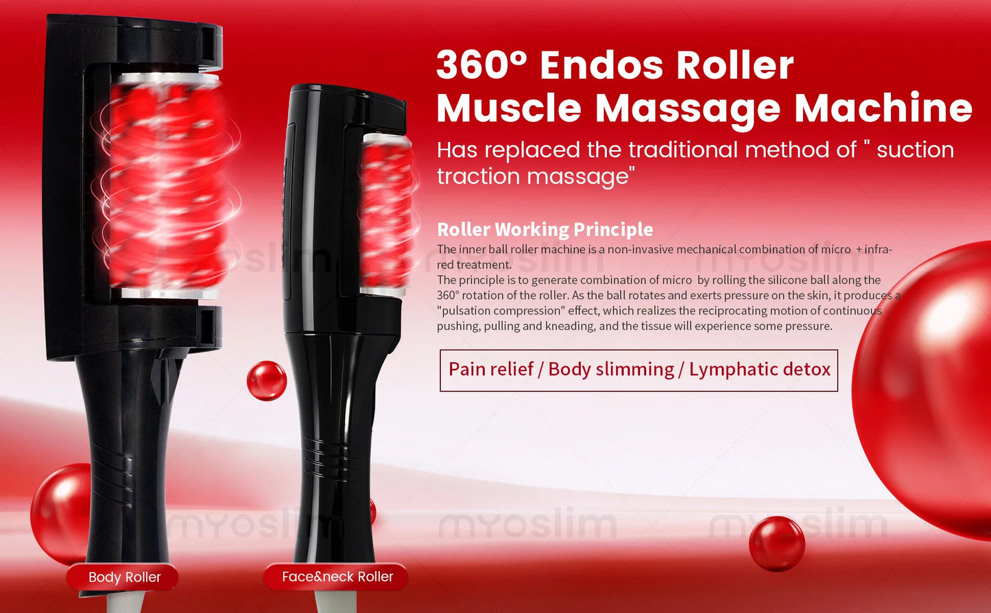 MYOSLIM EMS Vacuum Inner Ball Roller Massager For Body Slimming