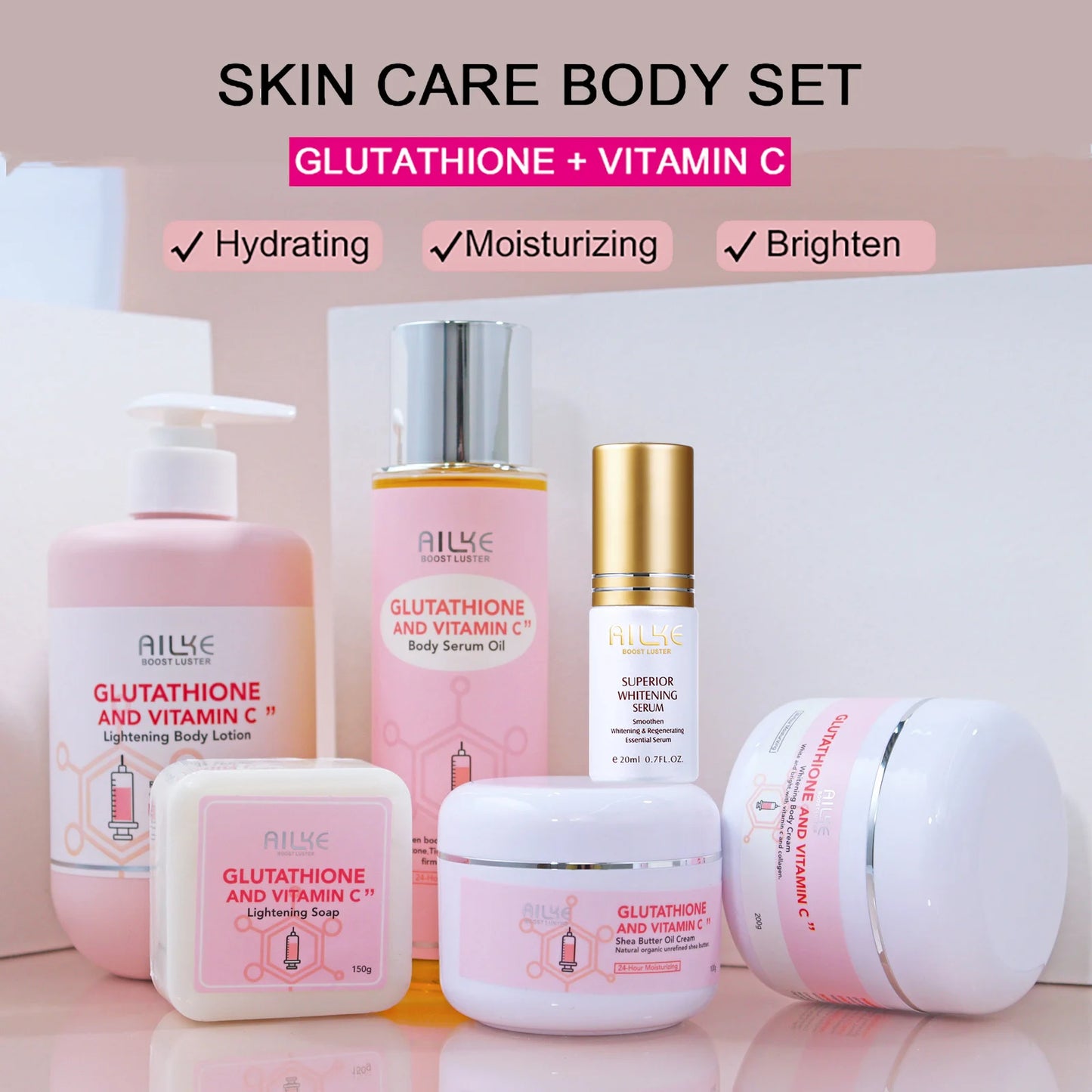 Ailke Glutathione Vitamin C Whitening Body Care Kit Set