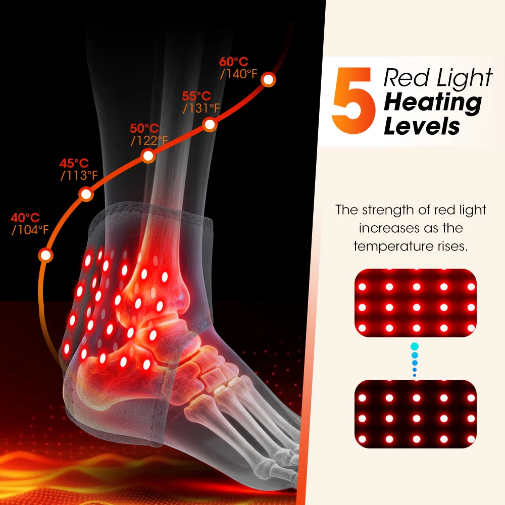 Hailicare Red Light Ankle Massager With Heat And Vibration