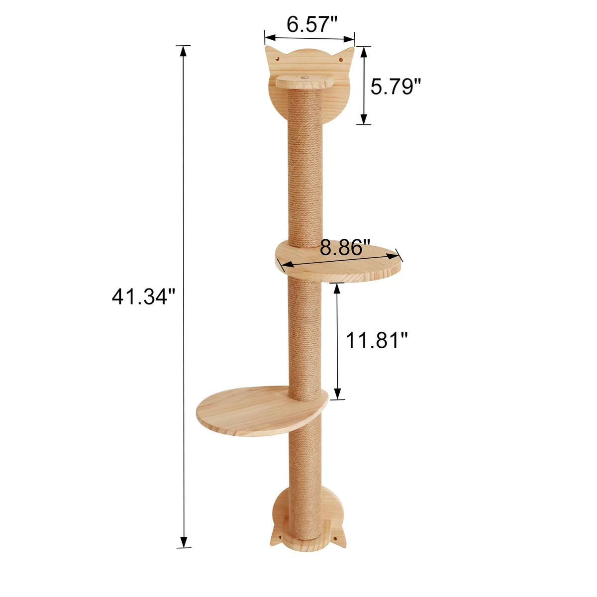 Wall Mounted Cat Tree With Sisal Scratching Posts And Hammock