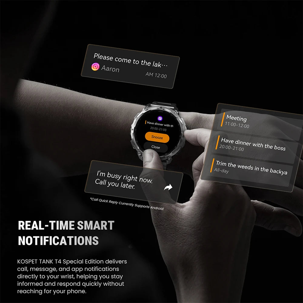 KOSPET Tank T4 GPS Smartwatch Offline Maps And Sports Tracking