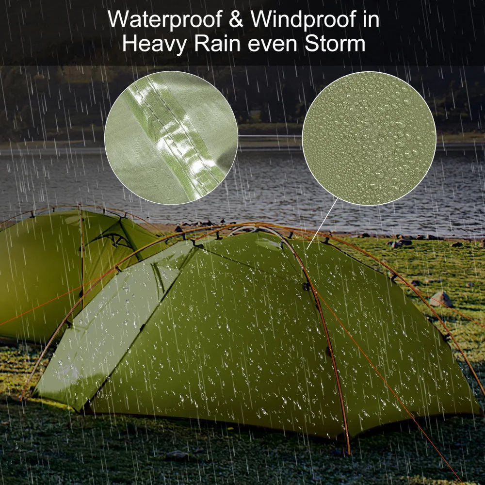 Night Cat Lightweight Waterproof Two Person Backpacking Camping Tent