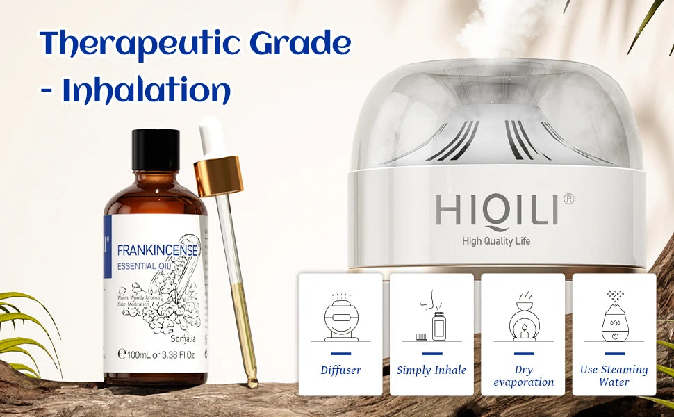 HIQILI Frankincense Essential Oil Pure Boswellia Carterii Aromatherapy Diffuser