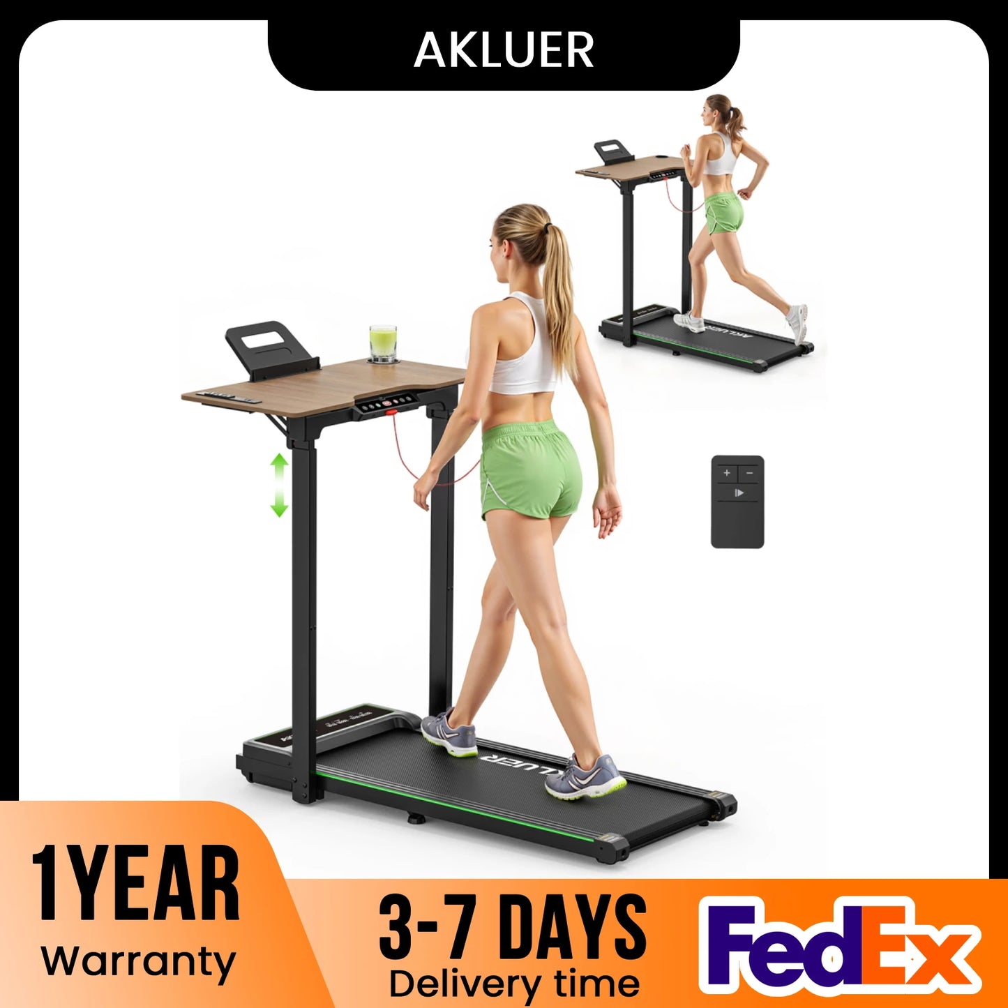 AKLUER Folding Walking Pad Treadmill 2.5HP For Home Office