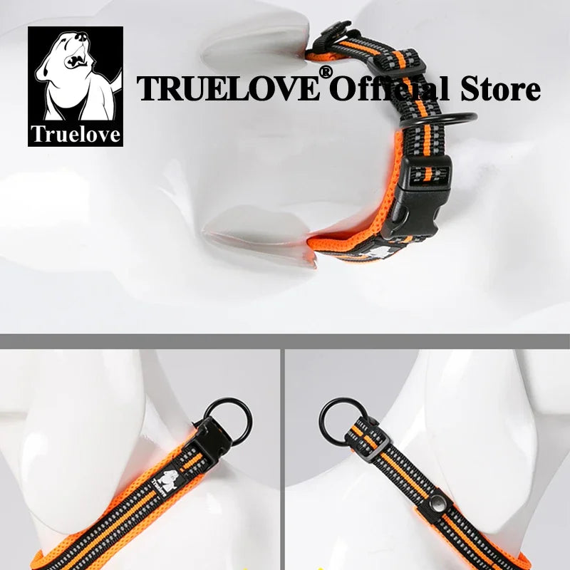 TRUELOVE Adjustable Reflective Padded Nylon Dog Collar