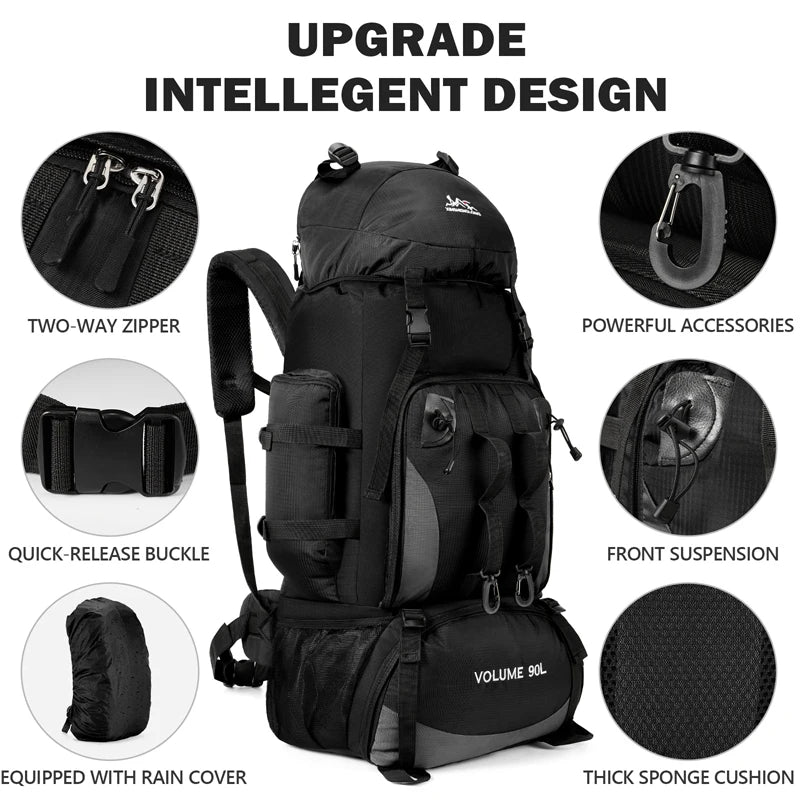 Scione Waterproof Hiking Backpack Large Capacity For Trekking And Camping