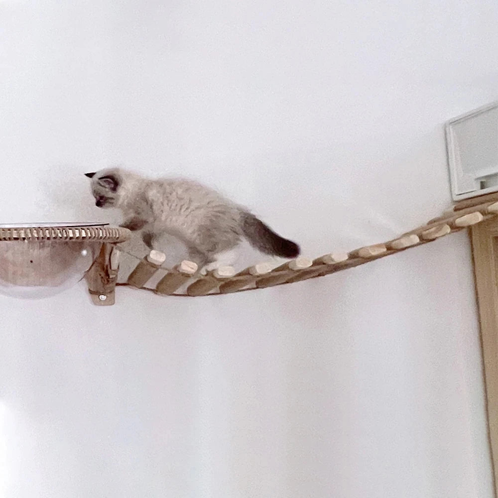 Cat Sisal Rope Bridge Ladder and Scratcher for Cage Furniture