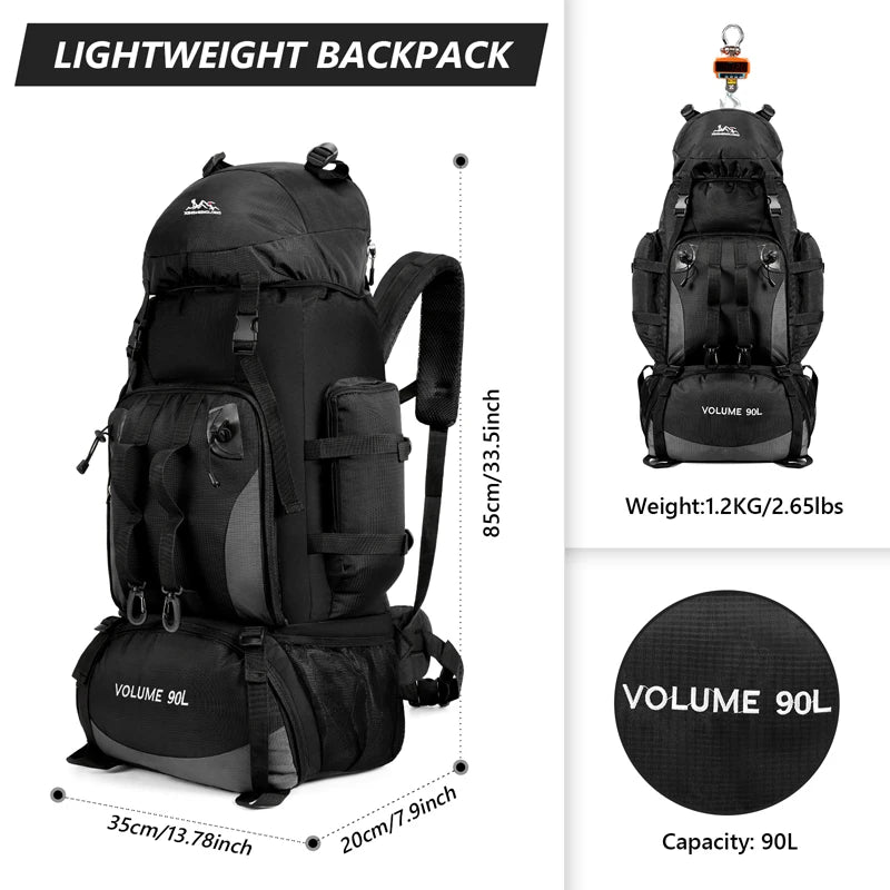 Scione Waterproof Hiking Backpack Large Capacity For Trekking And Camping