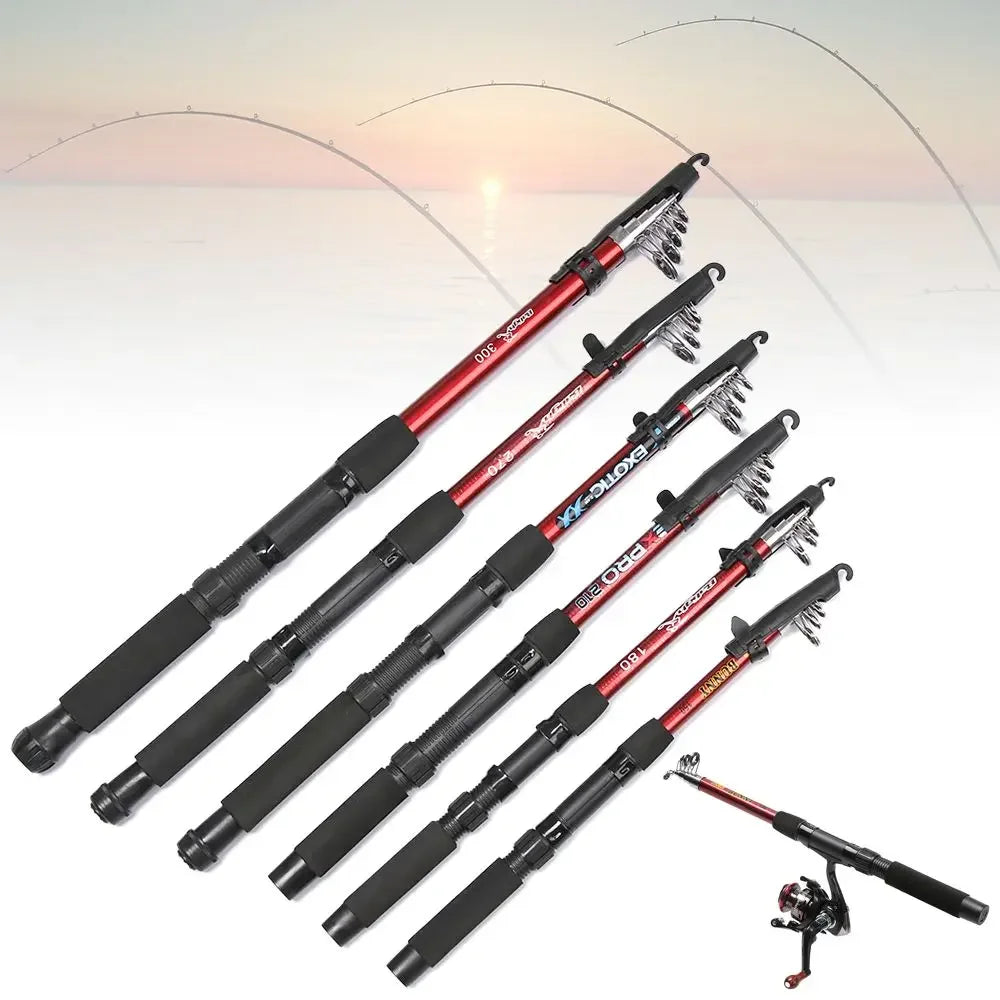 Durable Telescopic Fishing Rod For Ocean Boat And Beach Use