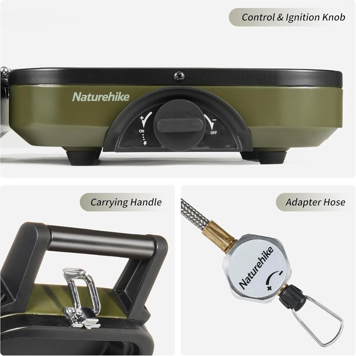 Naturehike Two Burner Portable Folding Gas Camping Stove With Griddle