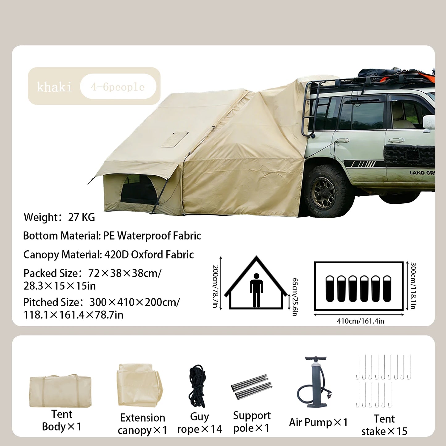 Inflatable Camping Tent With Skylight And Quick Airflow Design