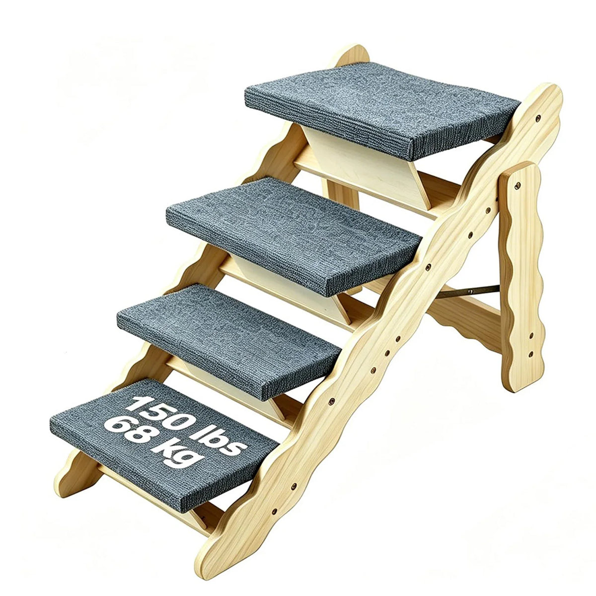 DishyKooker Wooden Folding Pet Stairs And Dog Ramp For Cars